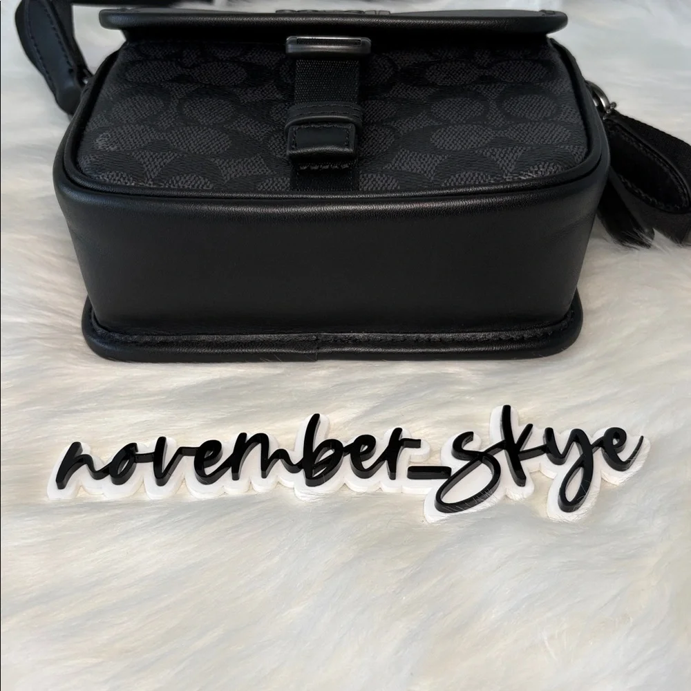 Coach Racer Gunmetal/Charcoal/Black Crossbody Bag - Picture 15 of 15
